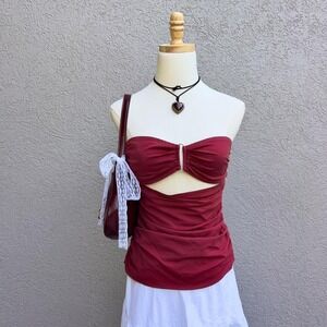 4th & Reckless Red Strapless Tube Top Sweetheart Bandeau Size XS Going Out